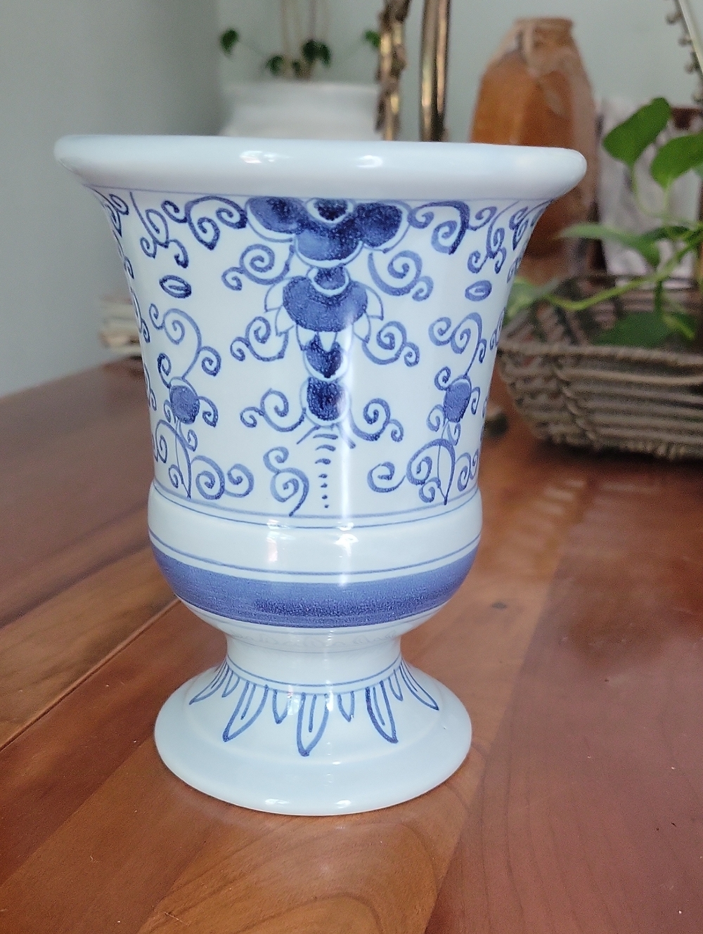 Delft Blue Ceramic Vase — Made in Holland For Williamsburg Restoration Program